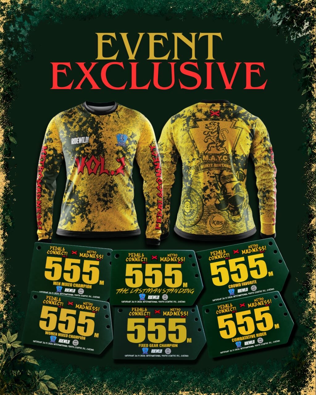 Rekaan jersi dan raceplate Event Exclusive Pedal & Connect Vol. 2